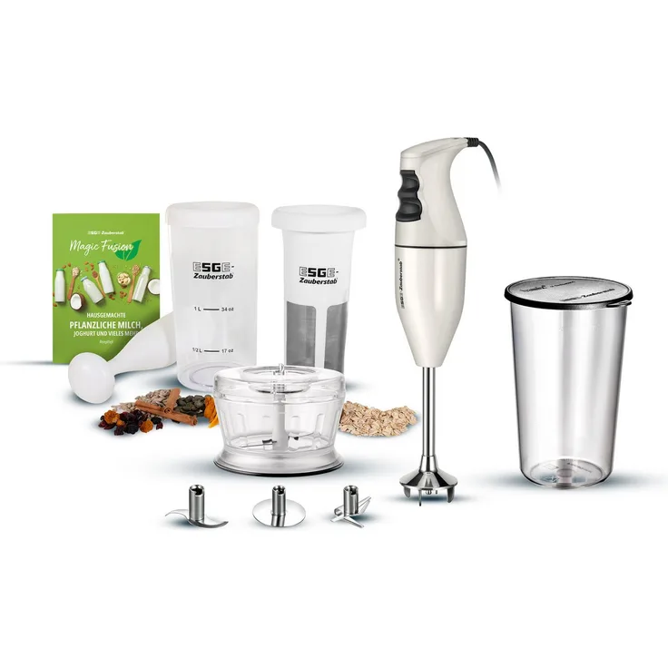ESGE-Zauberstab Stabmixer ESGE-Zauberstab 9240024 in Creme + Magic Fusion, 120,00 W, Bundel mit viel Zubehör