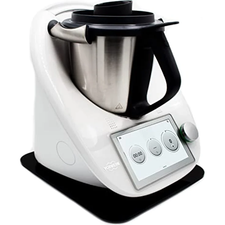 Gleitbrett aus Acryl | schwarz glänzend | 33x28cm für Thermomix TM5 TM6 TM31 und vielen weiteren Küchengeräten | mit hochwertigen Teflongleitern für müheloses Verschieben | Made in Germany – Bild 4