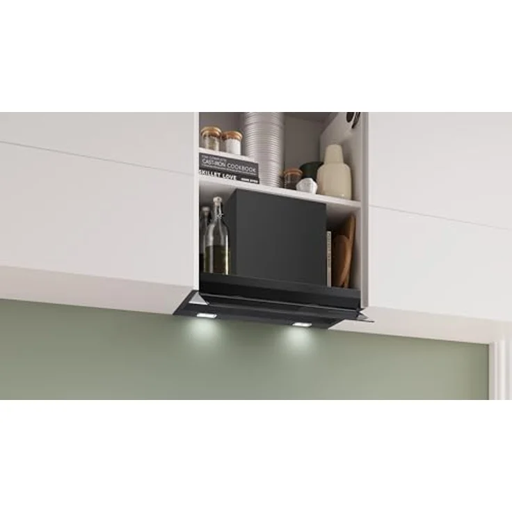Bosch Serie 6 DBB67DP60, Integrierte Designhaube mit Eco Silence Drive, 60 cm, Klarglas schwarz bedruckt, Mattschwarz, Home Connect Funktionen – Bild 3