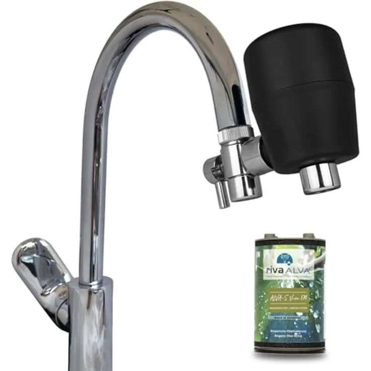 Riva rivaALVA-S Viva EM Wasserfilter am Wasserhahn mit EM Keramik - Schwarz – Bild 2