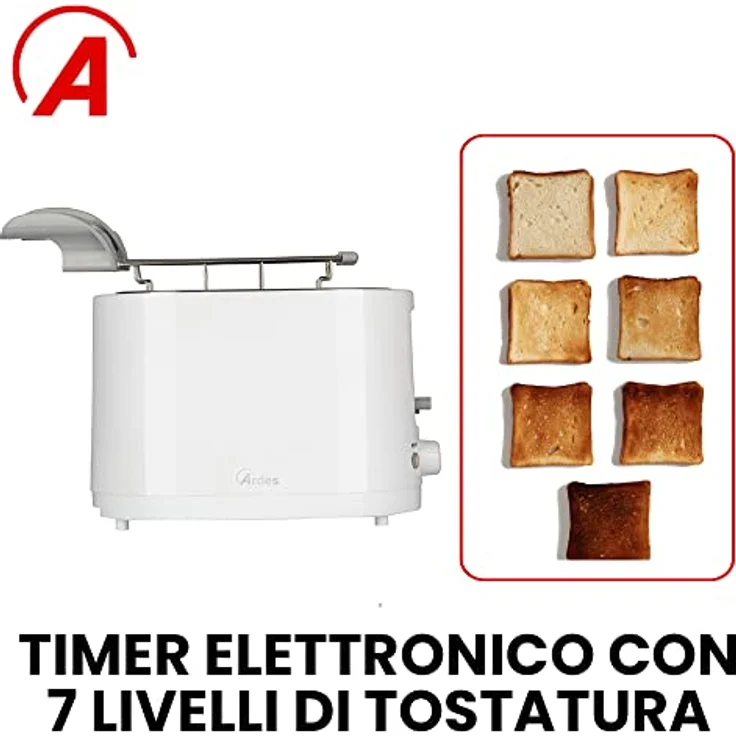 Ardes ARTOAST01 TOSTO SLEEK PLUS Toaster mit Toastzange für gefüllte Toasts - 7 Toasts, 4 extra Scheiben, abnehmbare Krümelschublade, Kabelaufwicklung - Edelstahl – Bild 3