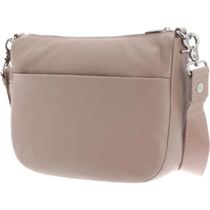 Mandarina Duck Mellow Leather Hobo FZT79, Beuteltasche aus genarbtem Kalbsleder, 29 x 12 x 21 cm, Nude Damen – Bild 4