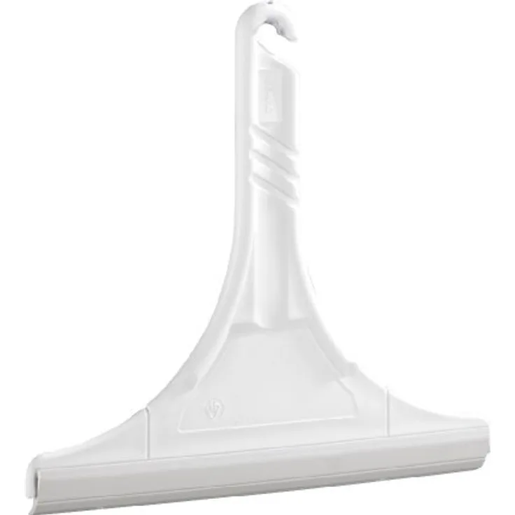 WENKO Badezimmerwischer, mit praktischem Haken zum Einhängen, 24,5 x 23,5 x 1 cm, Kunststoff, Weiß