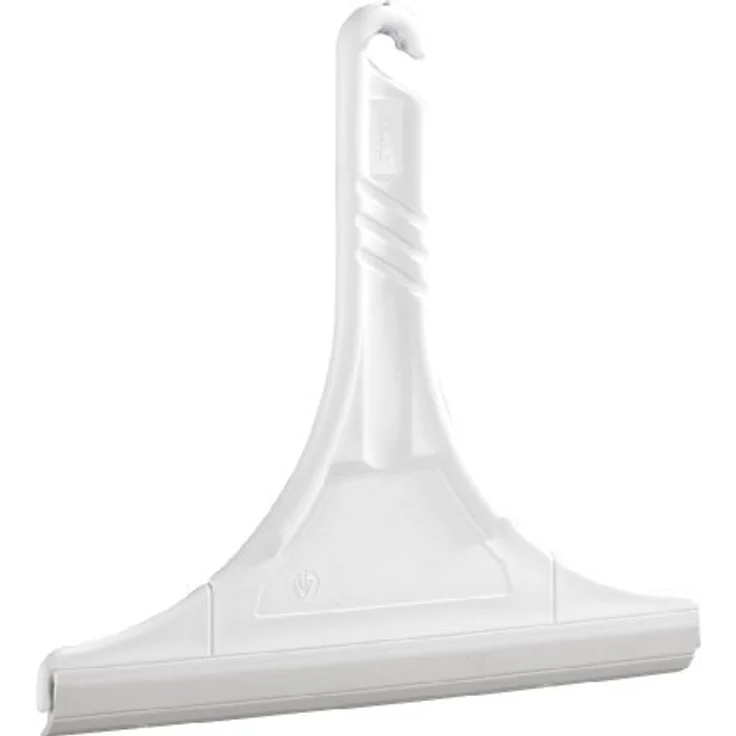 WENKO Badezimmerwischer, mit praktischem Haken zum Einhängen, 24,5 x 23,5 x 1 cm, Kunststoff, Weiß – Bild 1