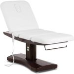 Physa Kosmetikliege MONZA WHITE - elektrisch verstellbar, Maximale Belastbarkeit 200 kg, Weiß mit dunkelbrauner Basis