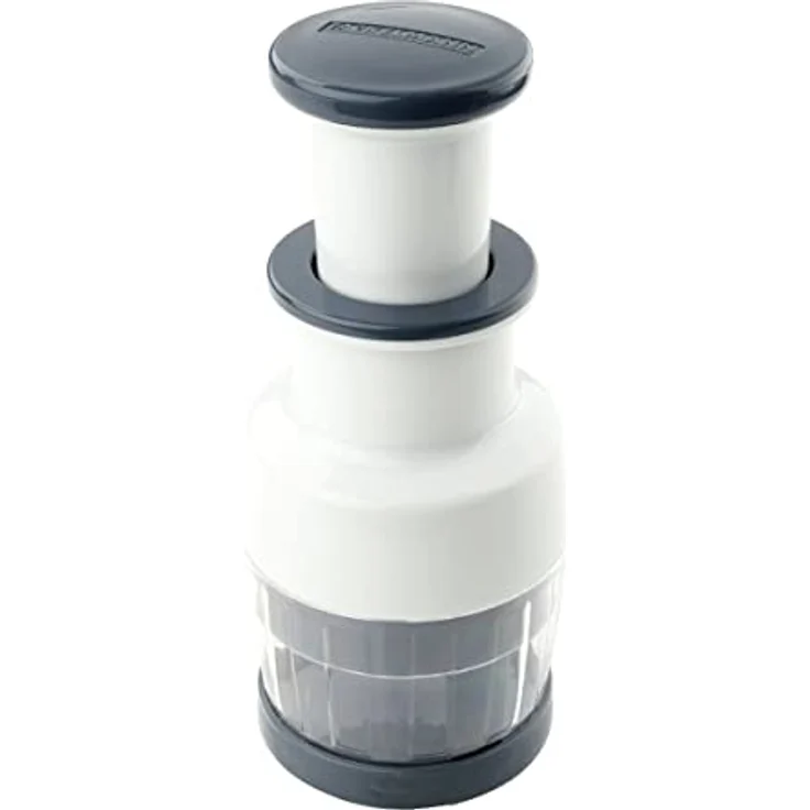 Fackelmann easyprepare Multihacker, Gemüse Zwiebel Kräuter Hacker, Küchenhelfer, Kunststoff - Edelstahl, Weiß - Blau-Grau, Ø 9.5 cm, 27903 – Bild 4