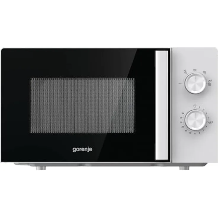 Gorenje MO20E1WH Mikrowelle, 20 L Garraum, 800 W, mit Grill, Standgerät, silber, schwarz