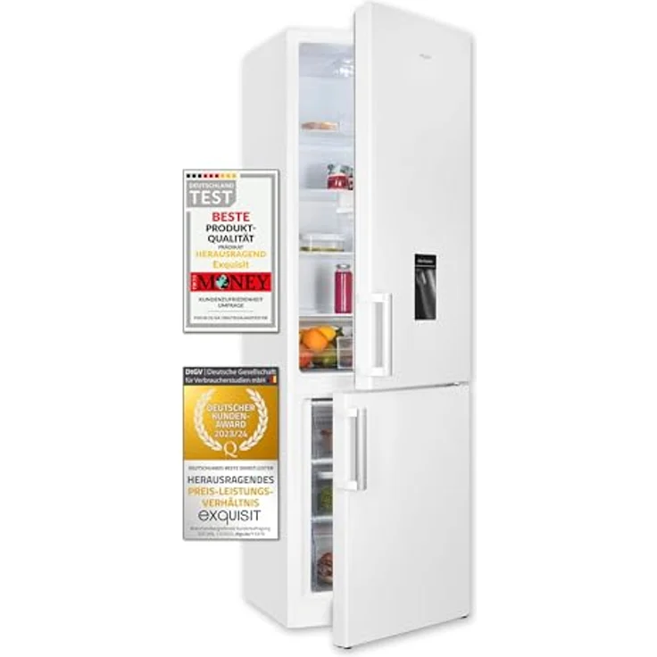 Exquisit Kühl-Gefrierkombination KGC5265-70-H-WS-010E weiss | 268 L Nutzinhalt | Wasserspender | 4*-Gefrieren | Standgerät – Bild 1
