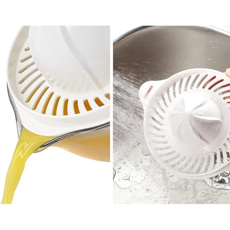 Leifheit Zitruspresse ComfortLine-Serie, Zitronenpresse aus hochwertigem Kunststoff, Saftpresse mit Auffangbehälter 600ml, Messskala und Ausgießer, Orangenpresse, Obstpresse mit Doppelkegel – Bild 5