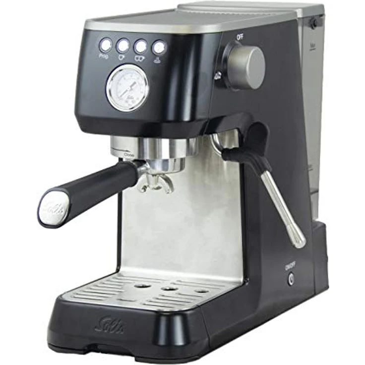 Solis Espressomaschine Barista Perfetta Plus 1170 V2 - Siebträgermaschine - Manometer - Dampf-/Heißwasserdüse - Temperaturregler - 54 mm Siebträger - Doppelauslauf - Schwarz – Bild 4