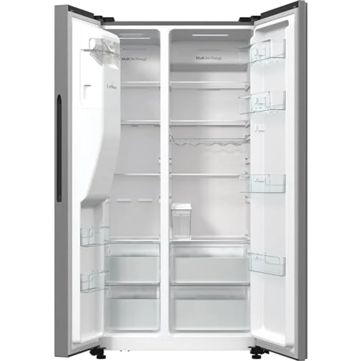 Hisense RS5P535NTCE Side-By-Side Kühl-Gefrier-Kombination, 376 l Kühlteil, 190 l Gefrierteil, Wasser-/Eisspender, Total NoFrost, Multi AirFlow, FastFreeze, silber – Bild 4