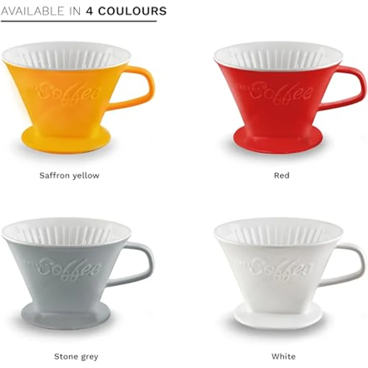 Creano Grauer Porzellan Kaffeefilter Größe 4, Handfilter für manuelle Kaffeezubereitung, spülmaschinengeeignet – Bild 7