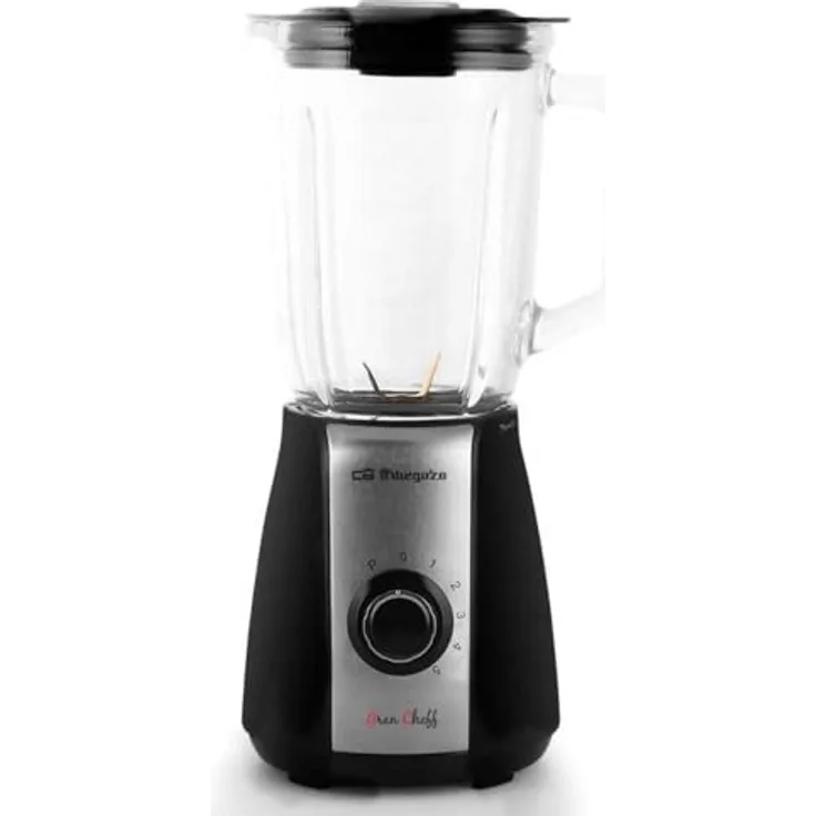 Orbegozo BV-6575 Standmixer, 600 W mit 1,5 l hitzebeständigem Glasbehälter, Titanbeschichtungsklingen und 5 Geschwindigkeitsstufen