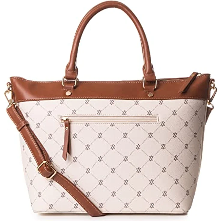 Lazarotti Palermo Handtasche, 29 cm, beige, 100% Kunstleder – Bild 4