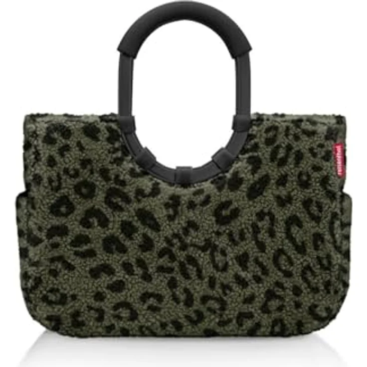 reisenthel loopshopper M teddy leo olive, Einkaufstasche aus recyceltem Polyester mit praktischen Fächern, wasserabweisend, 12 l Volumen – Bild 1