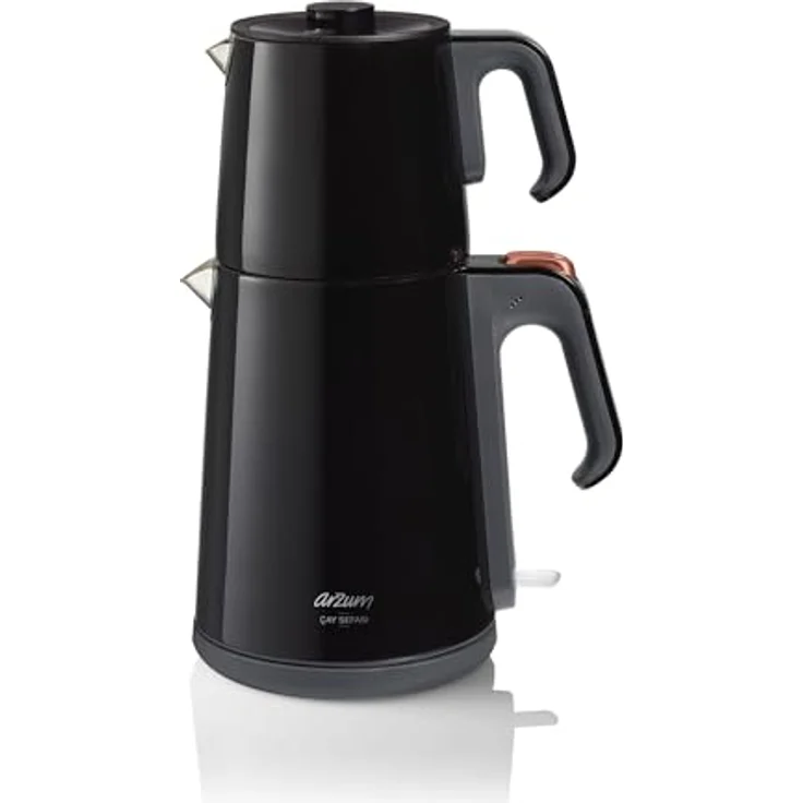 Arzum AR3080-S Çay Sefası Tea Machine in Schwarz, 1.8L stoneless steel kettle, 1.2L stoneless steel teapot, 360° rotation – Bild 2