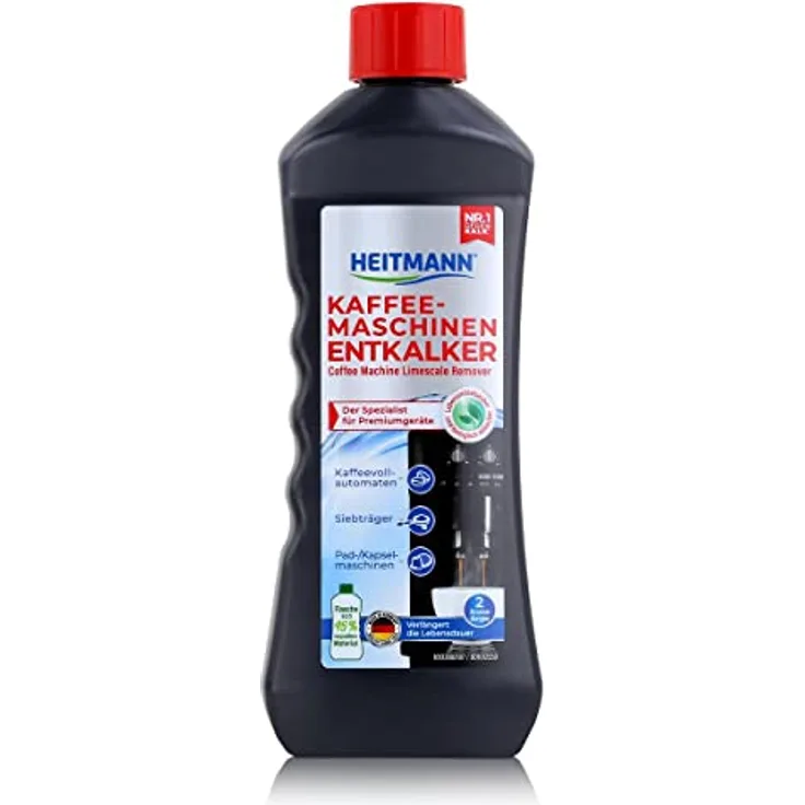 HEITMANN Kaffeemaschinen Entkalker 250ml - Effiziente Entkalkung für Kaffeevollautomaten, geruchs- und geschmacksneutral