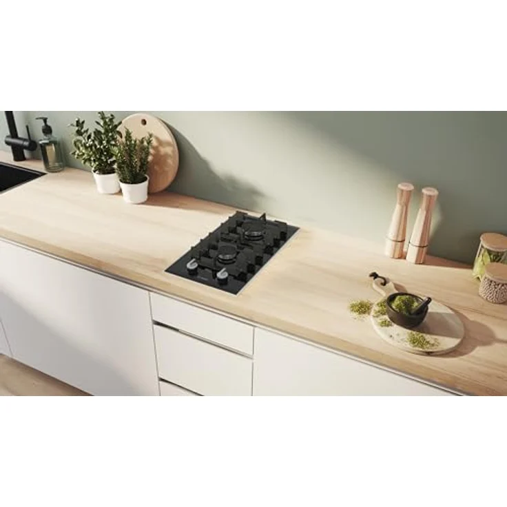 Bosch Serie 8 PRB3A6I40, Domino-Gaskochfeld, 30 cm, Glaskeramik, Schwarz, mit FlameSelect und Sicherheits-Gasabschaltung – Bild 4