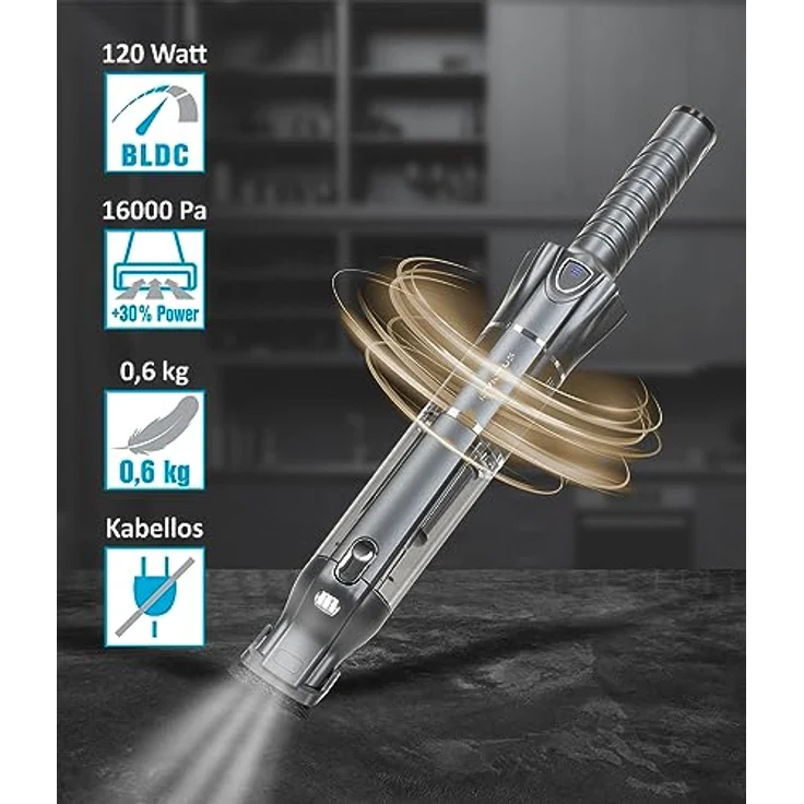 Genius Invictus ONE 3.0e Handstaubsauger 22 TLG. kabellos, beutellos, Akkustaubsauger. Ultra leicht, für Haus und Auto, leise, aufladbar, Bodenstaubsauger – Bild 2