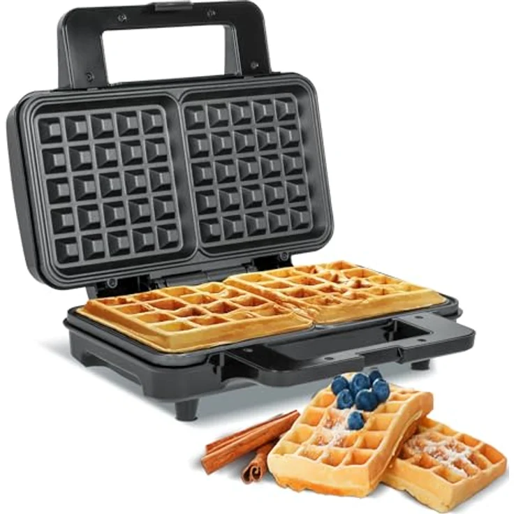 Teesa TSA3225 2 Waffeleisen, belgische Waffeln, schwarz – Bild 2