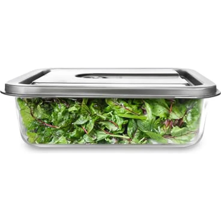 Caso VacuBoxx Inox XL 4.5-Vakuum-Frischebehälter, 4500 ml, für druckempfindliche und flüssige Lebensmittel, BPA-frei, backofenfest, spülmaschinenfest, gefrierfest – Bild 4