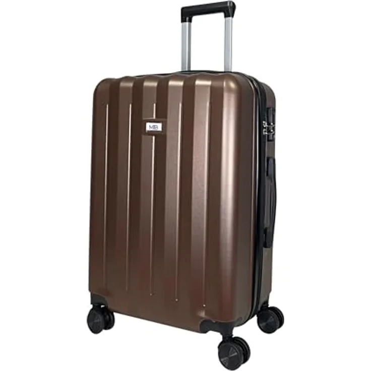 MY TRAVEL BAG ABS Hartschalen-Koffer Trolley Reisekoffer Tasche (Handgepäck-Mittel-Groß-Set) Zwillingsrollen (Kaffee, Mittlerer Koffer (65cm))