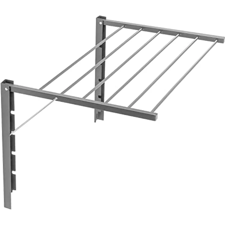 ABJ Majka Wandwäschetrockner Trockenständer Wandmontage (60cm, Silber) – Bild 1