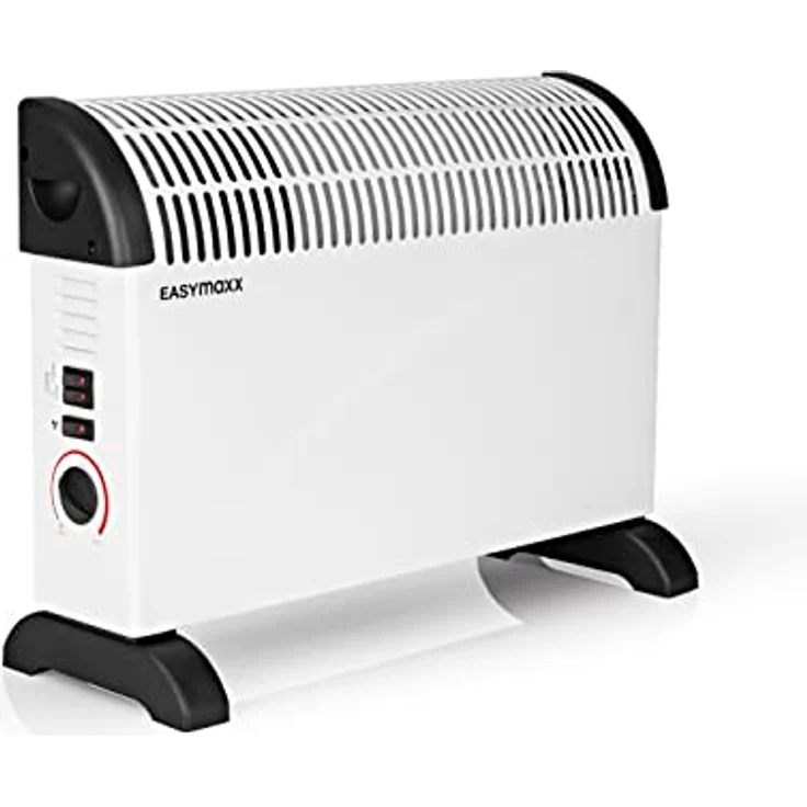 EASYmaxx Heizkonvektor 2000 W Elektro Heizung | energiesparendes Thermostat | Turbo-Heizung 3 Stufen Radiator schnelle Wärme + Überhitzungsschutz [Stahl | weiß/schwarz] – Bild 3