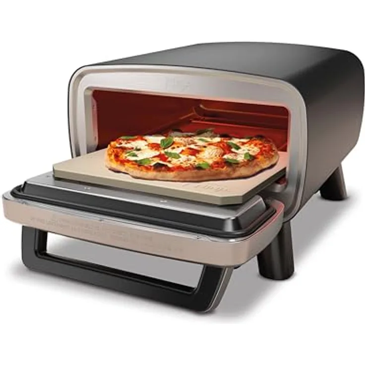 Ninja MO201EU, 4-in-1 Outdoor-Elektro-Pizzaofen und Heißluftfritteuse, für 30 cm Pizzen, Edelstahl, 370 °C