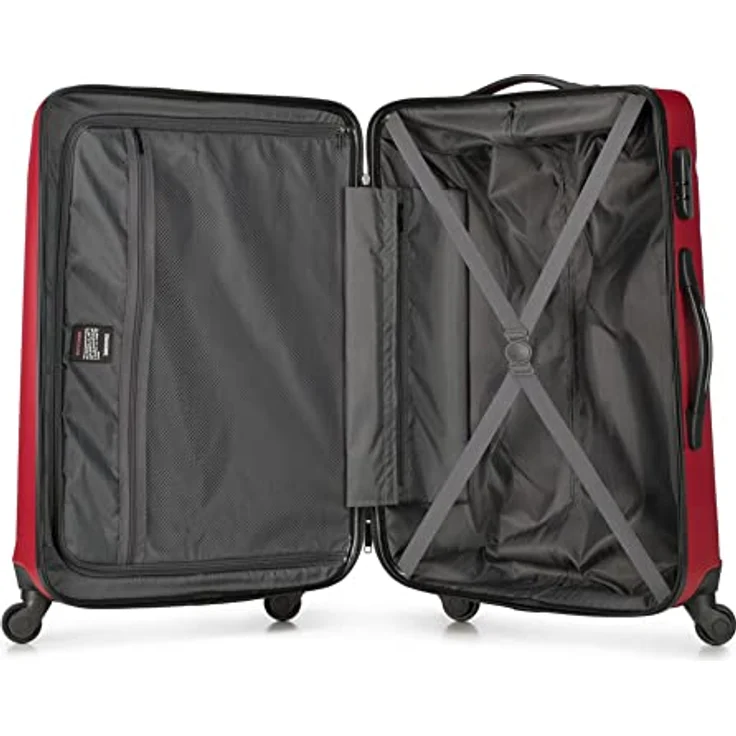 WITTCHEN Mittlerer Koffer Trolley Koffer Reisekoffer aus ABS Hartschalen Trolley 4 Rollen Kombinationsschloss Rot 56-3A-652-35 – Bild 5