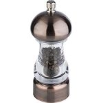 APS Pfeffermühle COPPER - Gewürzmühle in Kupfer-Optik, Mahlwerk aus Carbonstahl, Mahlgrad stufenlos einstellbar - Abmessungen: 6 x 6 cm/Höhe: 15 cm/Farbe: Kupfer, Transparent