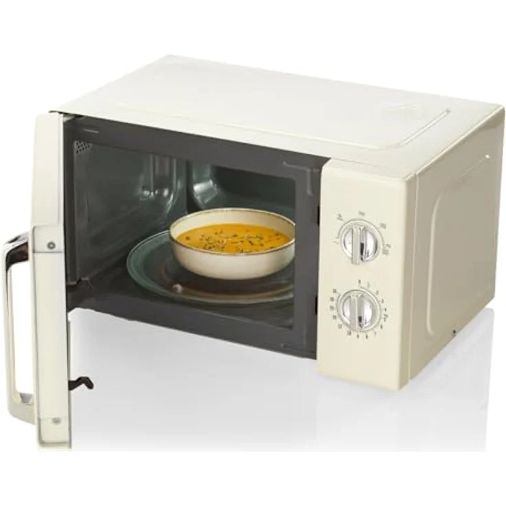 Gorenje MO20E1HRL Retro Standmikrowelle, 5 Leistungsstufen, 700 Watt, 20 l Volumen, Glastür, beige – Bild 3