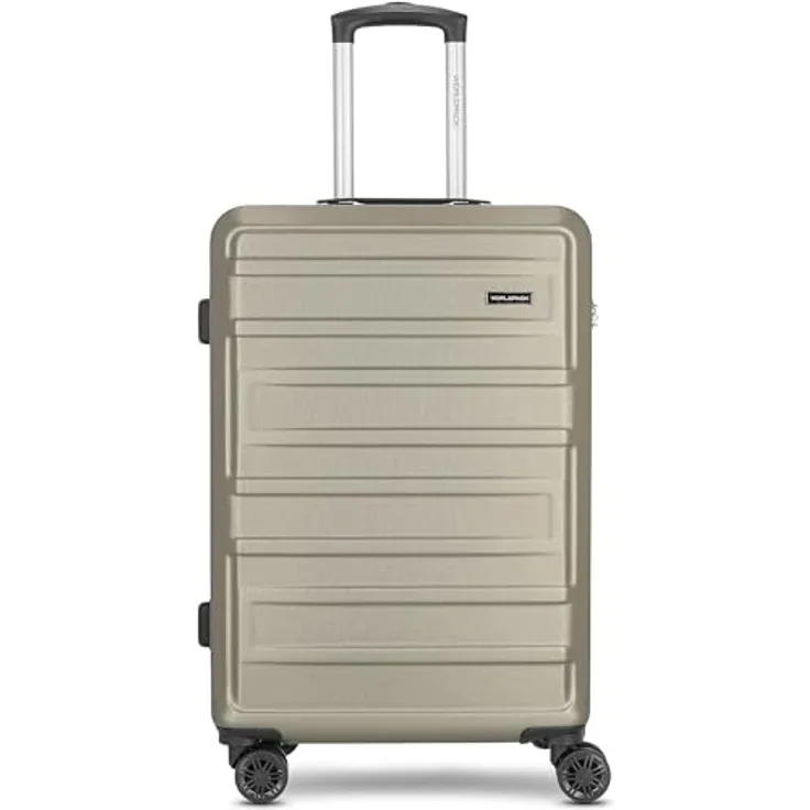 Worldpack New York 2.0 Koffer Groß | Hartschalenkoffer mittelgroß - Trolley mit 4 Rollen, leichtes Reisegepäck mit Griff und Wäschefach für den Urlaub | 44 cm x 25 cm x 67 cm