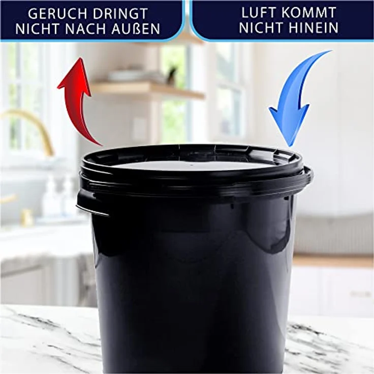 BenBow Eimer mit Deckel 30L 10er Set Schwarz BSR-, Luftdicht, Lebensmittelecht, BRC-, auslaufsicher – Bild 6