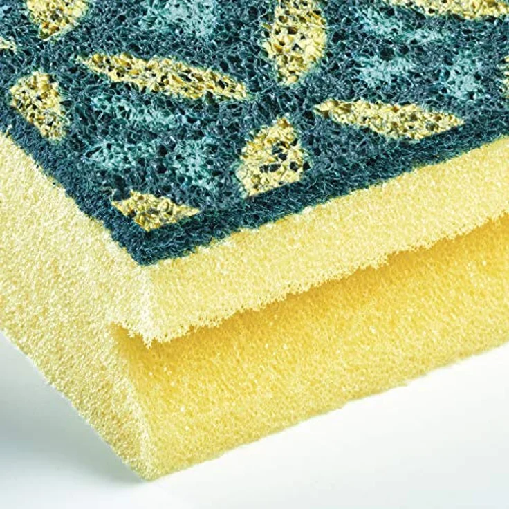 Spontex Reinigungsschwamm Mosaik, Scheuerschwamm mit Anti-Fussel-Technologie und praktischer Griffleiste, 3er Pack – Bild 5