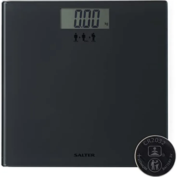 Salter SA00300 GGFEU16 Badezimmerwaage mit Zuwiegefunktion, Personen Körperwaage mit Tara-Funktion, einfach ablesbares LCD-Display, ideal zum Wiegen von Babys, max. 180 kg