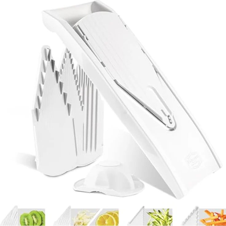 Börner Gemüsehobel V1 ClassicLine Starter Set, Kunststoff, mit 2 Messereinschüben weiß – Bild 2