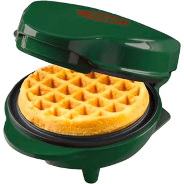 Bestron Mini-Waffeleisen Christmas-Edition, limitierte Auflage mit Antihaftbeschichtung, Waffelgröße 10cm, Farbe: Mattgrün – Bild 1