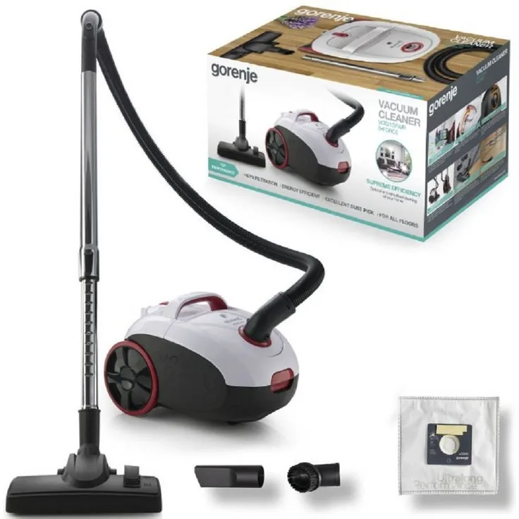 GORENJE Bodenstaubsauger VCE21SFWR, Beutel-Staubsauger 200 W HEPA Filter Weiß