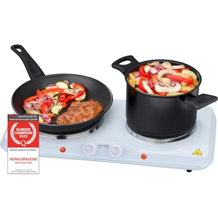 TZS FIRST AUSTRIA Doppelkochplatte Kochfeld Herdplatte Camping Kochplatte 2500W – Bild 2