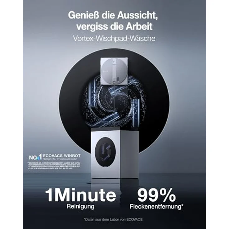 ECOVACS WINBOT W3 OMNI, Fensterputzroboter mit Multifunktionsstation, automatischer Reinigung der Wischpads, TruEdge-Technologie, 12-stufiges Schutzsystem – Bild 3