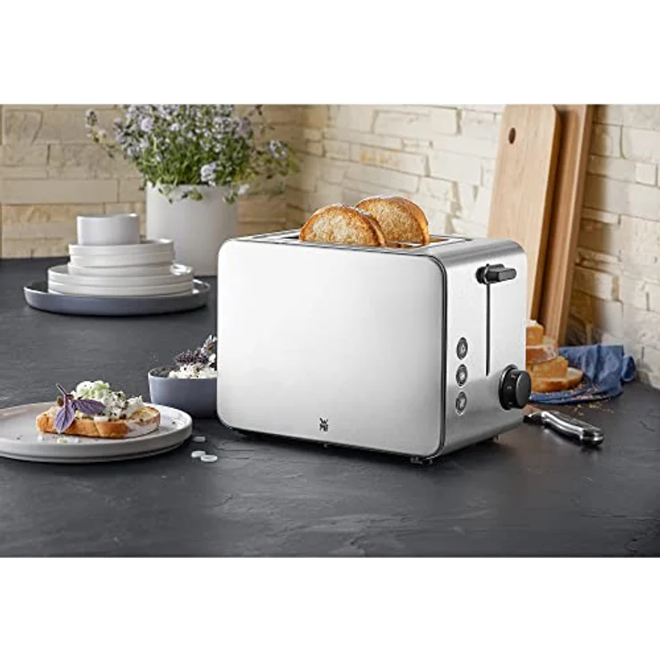 WMF 0414210011 Stelio 2-Schlitz-Toaster, 1050 Watt, inkl. Brötchenaufsatz, Bräunungskontrolle, edelstahl – Bild 2