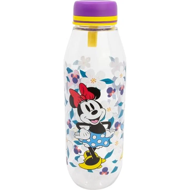Disney Minnie Mouse Trinkflasche 650 ml, Mehrfarbig, Ecozen Wasserflasche für Schule, Sport und Ausflüge mit Trageschlaufe – Bild 2