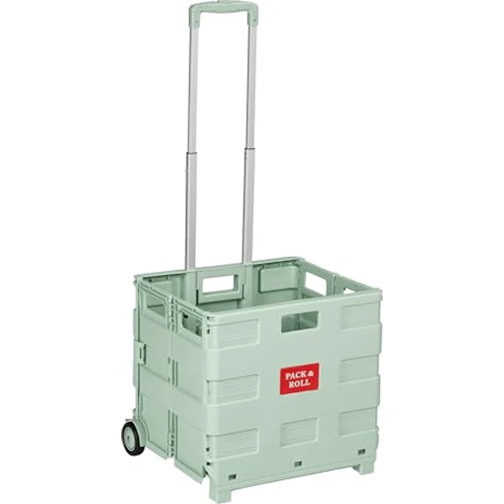 relaxdays Einkaufstrolley mit Teleskopgriff, salbei, klappbar, hohe Traglast bis 35 kg, praktischer Einkaufsbegleiter – Bild 9