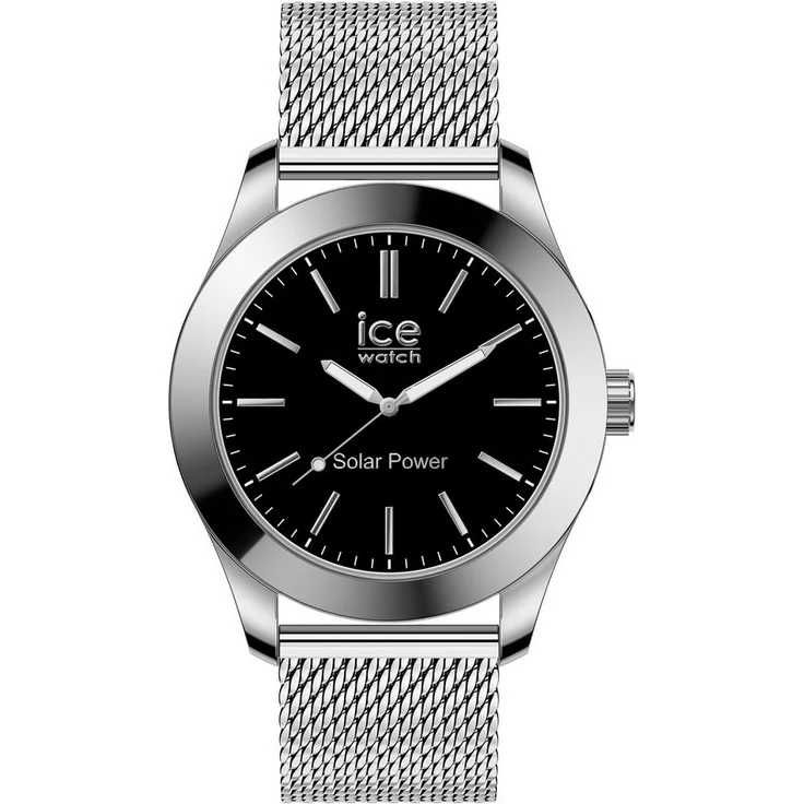 ice-watch Solaruhr ICE steel - Medium - SOLAR 3H 023795, Herrenuhr mit Edelstahlarmband, bis 10 bar wasserdicht, solarbetrieben – Bild 1