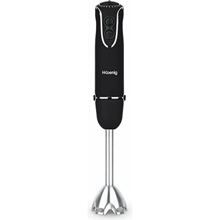H.Koenig MIX75 Stabmixer-Set - Mixbecher, Schneebesen und Pürierstab - 5 Geschwindigkeitsstufen - 750 W - Spülmaschinenfest - Edelstahl - schwarz – Bild 3