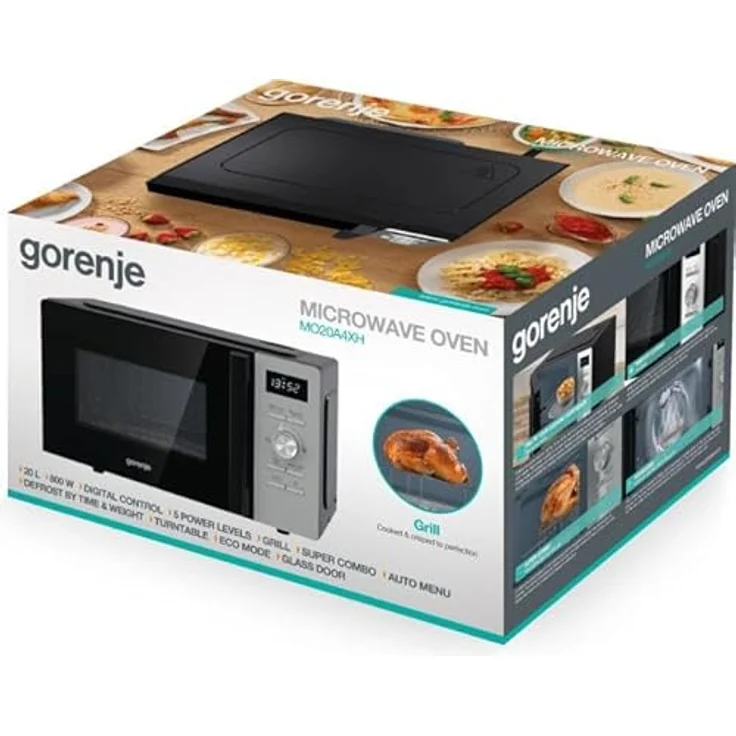 Gorenje Großgeräte MO20A4XH GRILL ED MIKROWELLE STAND 20L 800W, Mikrowelle, Grau, Schwarz – Bild 6