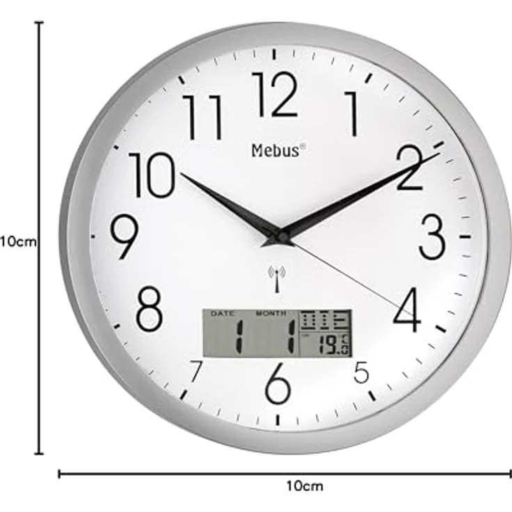 Mebus, Wanduhr, Funk-Wanduhr (30 cm) – Bild 4