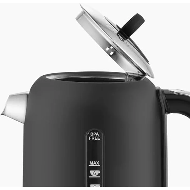 Dualit Wasserkocher Classic 1,7 l, leistungsstark mit 3.000 Watt, matt schwarz, flüsterleiser Betrieb, praktische Wasserstandsanzeige, tropffreies Ausgießen – Bild 4