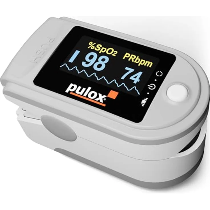 PULOX Pulsoximeter PO-200 Solo in Grau - Messung von SpO₂, Puls und PI - Klarer LCD-Anzeige, Farbdisplay und One-Touch Bedienung – Bild 1